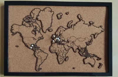 Die fertige Karte mit Pins.